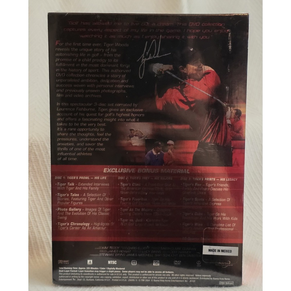 Tiger: The Authorized DVD Collection (DVD, 2004, 3-Disc Set) NEW & SEALED - Picture 2 of 3